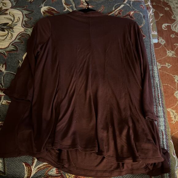 Coldwater Creek Burgundy Layered Look Faux Wrap Top w/Built-In Tank Size XL 18 - Picture 4 of 4